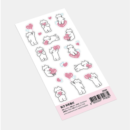 Sokamono Pink Heart Balloon Stickers