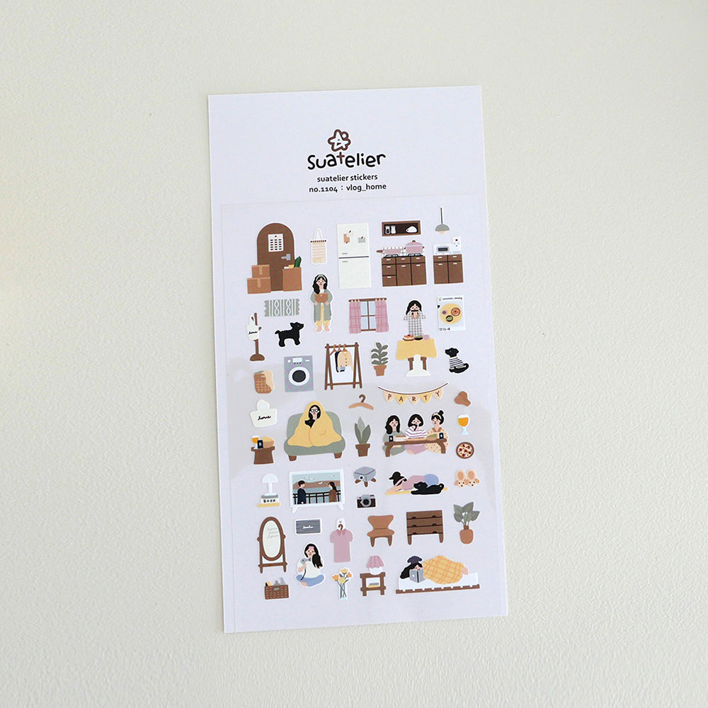 Suatelier Stickers No. 1104: vlog_home