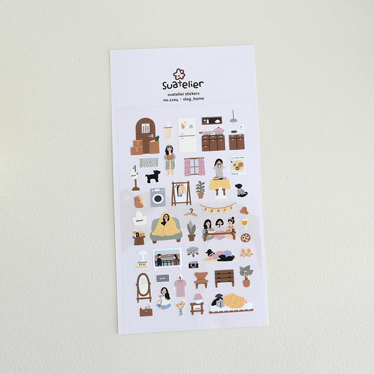 Suatelier Stickers No. 1104: vlog_home