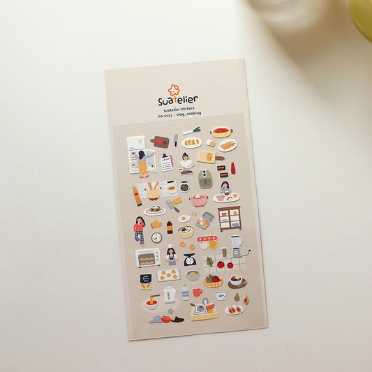 Suatelier Stickers No. 1117: vlog_cooking