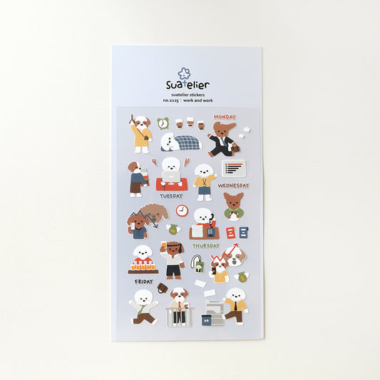 Suatelier Stickers No. 1125: work and work