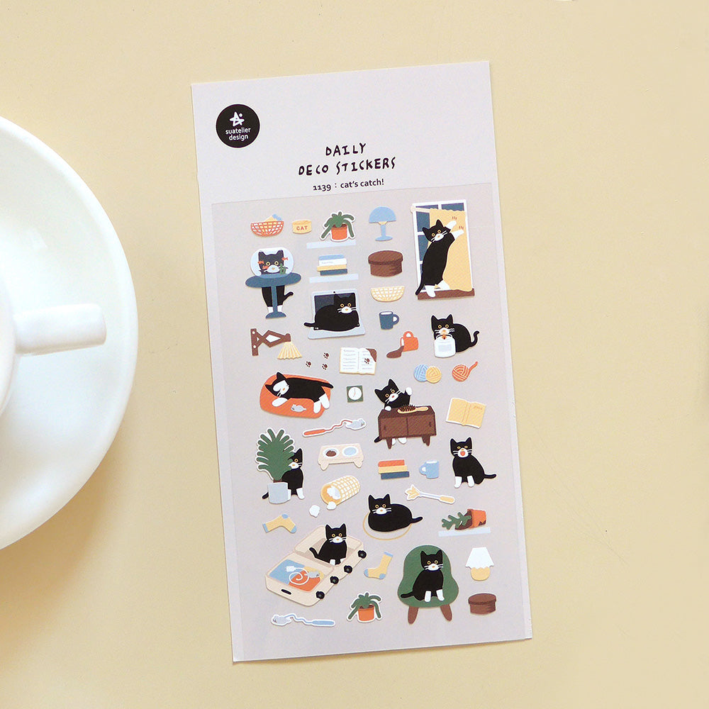 Suatelier Stickers No. 1139: cat's catch!