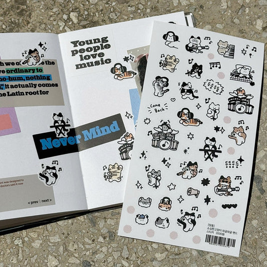 DingDong Cat Stickers - Waggle Waggle Band Practice