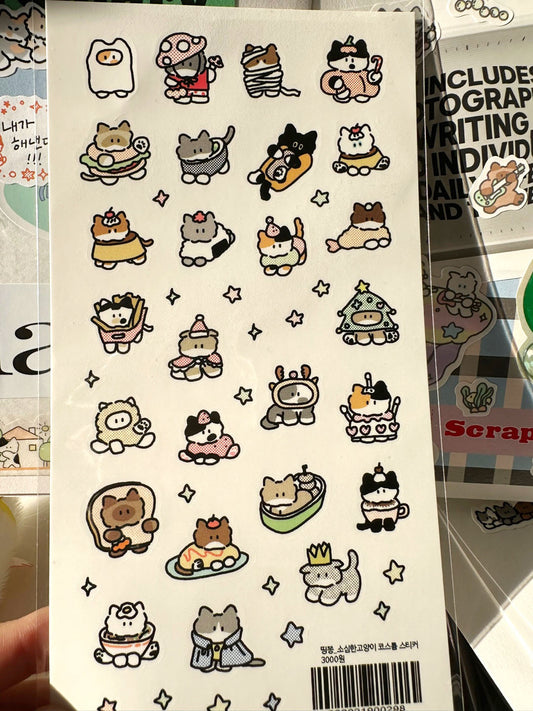 DingDong Cat Stickers - Shy Cat Costume