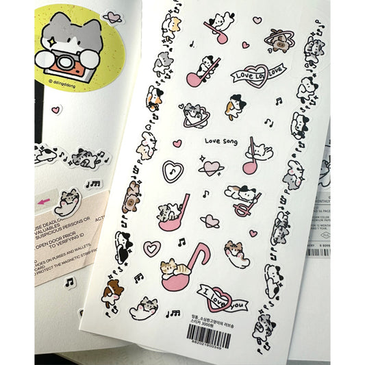 DingDong Cat Stickers - Shy Cat's Love Song