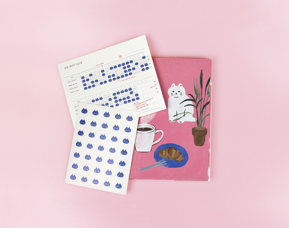 Sokamono Habit Tracker Diary - Pink Cat