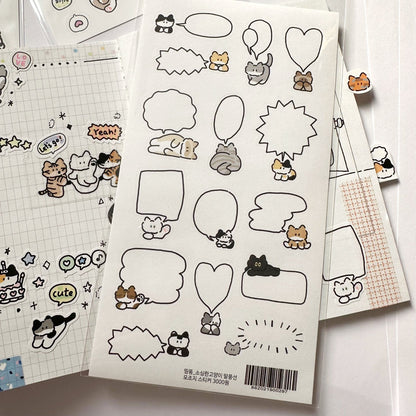 DingDong Cat Stickers - Shy Cat Speech Bubble Mockup