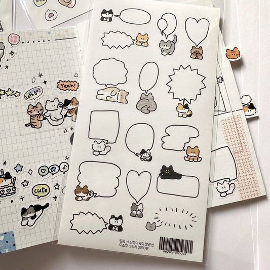 DingDong Cat Stickers - Shy Cat Speech Bubble Mockup